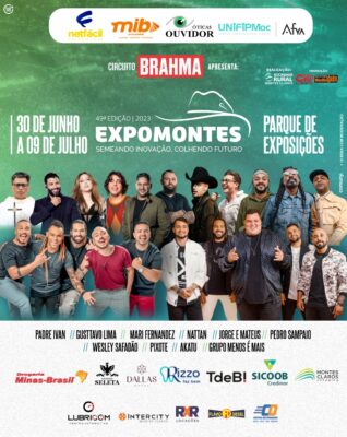 Grade de shows da 49º expomontes 2023