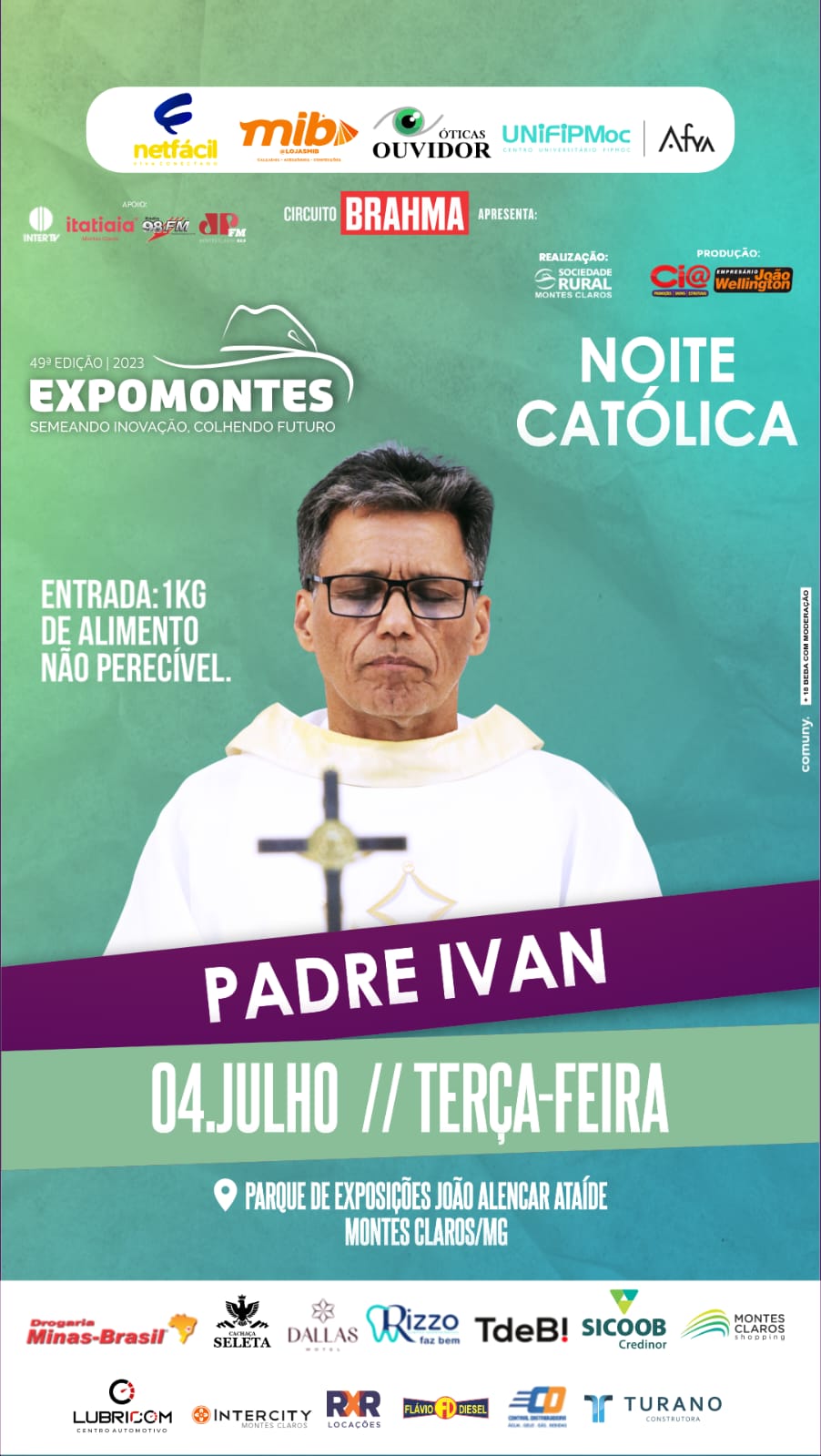 Padre Ivan comanda a Noite Católica da Expomontes