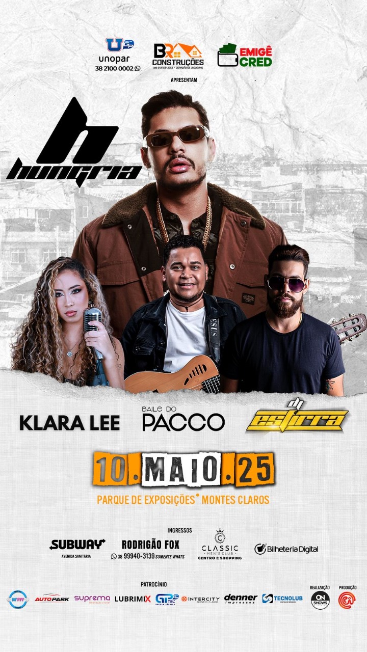 Hungria, fenômeno do rap nacional, volta a Montes Claros para show com produção grandiosa e lineup diversificado