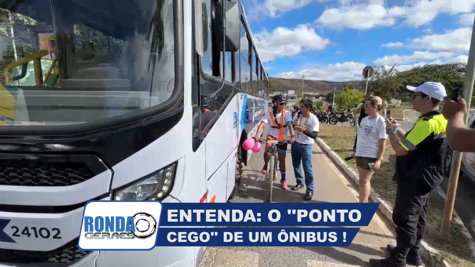 ”Ronda Geraes”: Ciclistas participam de dinâmica para entender sobre ”Ponto Cego” de um ônibus !