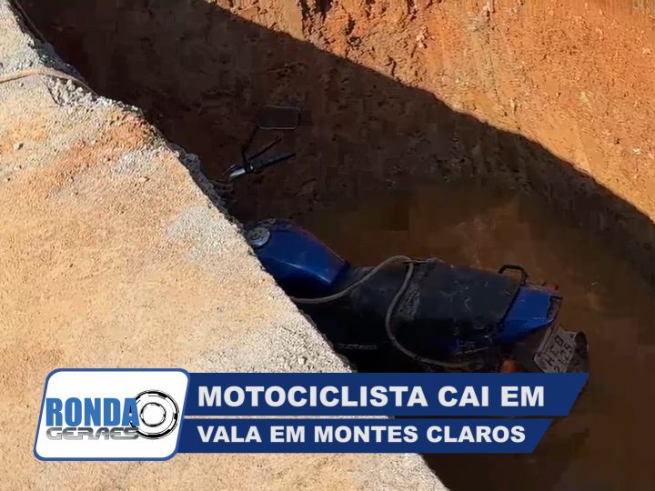 ”Ronda Geraes”: Motociclista cai em vala, em obra sem sinalização e iluminação