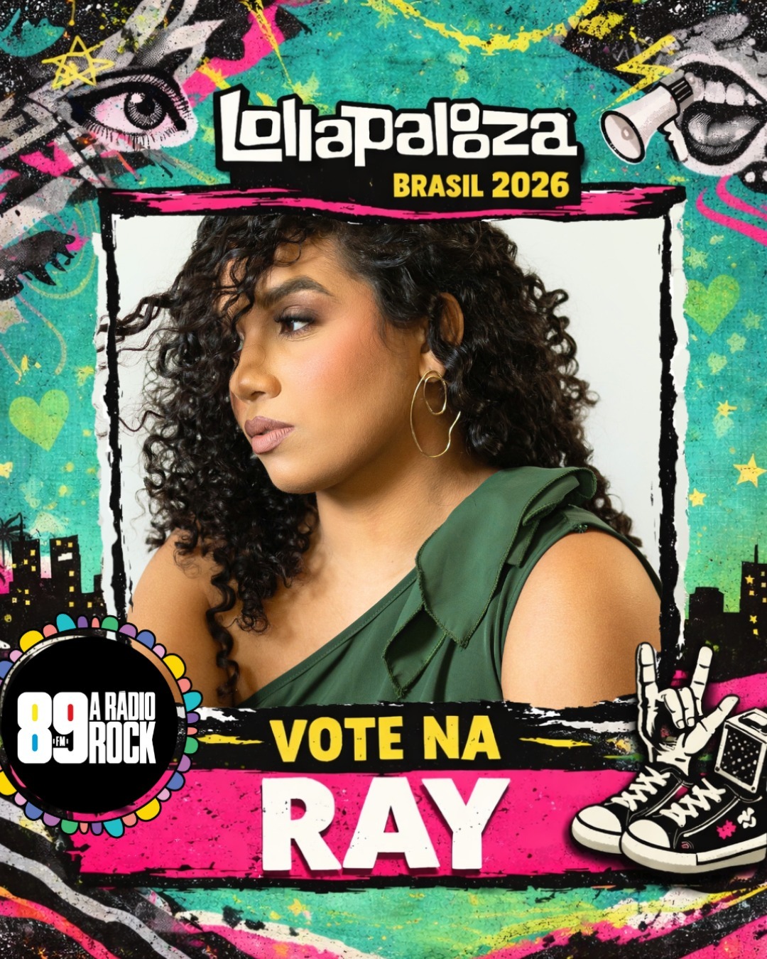 Cantora Ray disputa vaga para abrir o Lollapalooza Brasil 2026 em concurso nacional da 89 FM